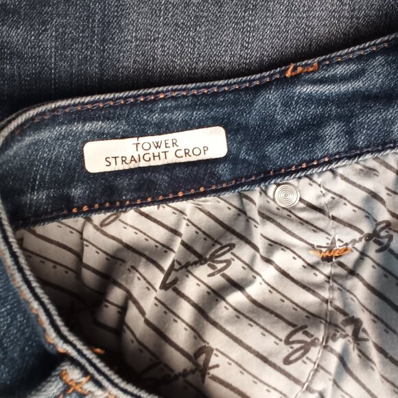 Seven7 Jeans Size 12 Tower Straight Crop High Rise Medium Wash - Picture 6 of 10